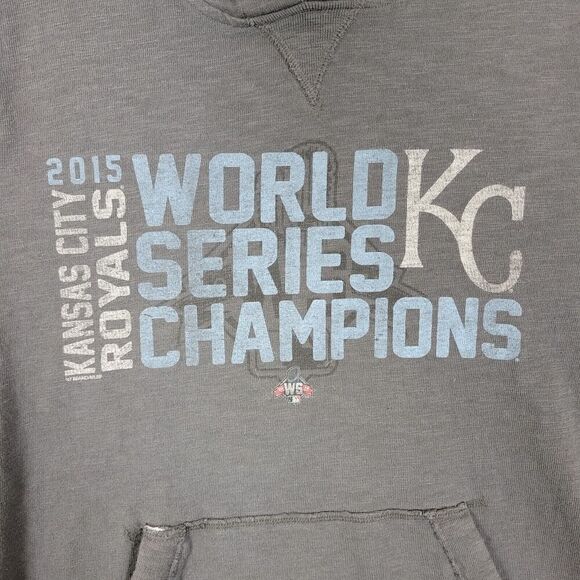 Kansas City Royals Hoodie Adult Medium Gray '47 Brand 2015 World Series Champs - Picture 2 of 9